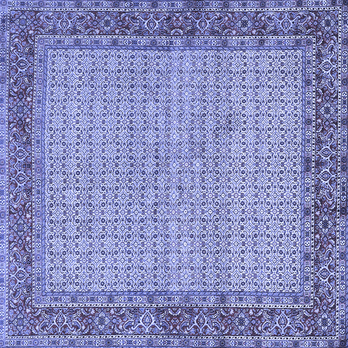 Square Machine Washable Persian Blue Traditional Rug, wshtr958blu