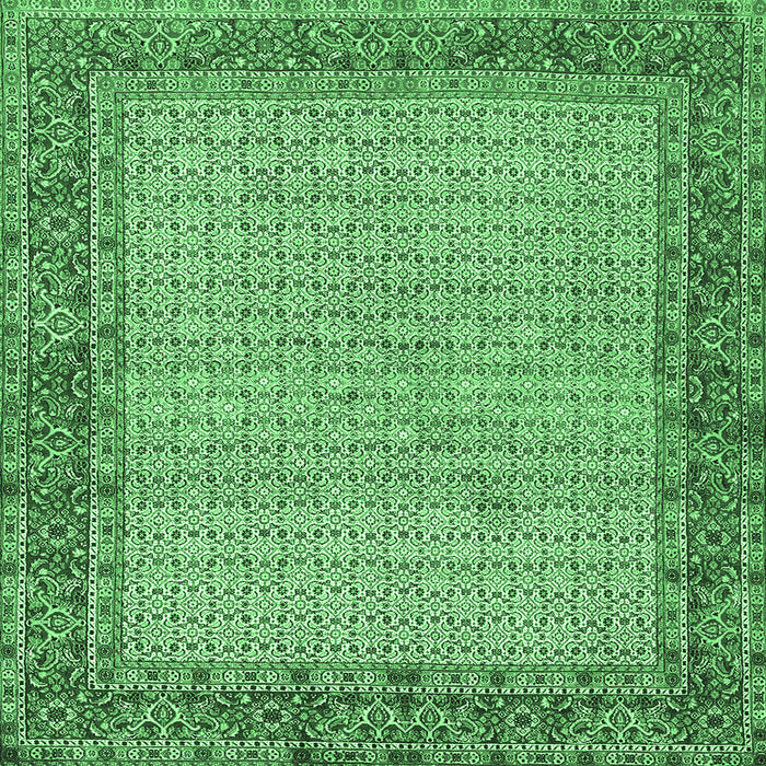 Square Persian Emerald Green Traditional Rug, tr958emgrn