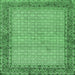 Square Persian Emerald Green Traditional Rug, tr958emgrn