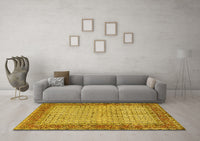 Machine Washable Persian Yellow Traditional Rug, wshtr958yw