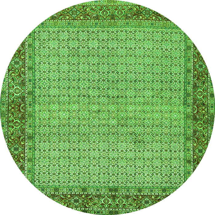 Square Persian Green Traditional Rug, tr958grn