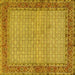 Square Machine Washable Persian Yellow Traditional Rug, wshtr958yw