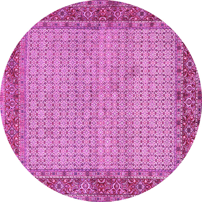 Round Machine Washable Persian Pink Traditional Rug, wshtr958pnk