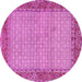 Round Persian Pink Traditional Rug, tr958pnk