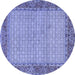 Round Persian Blue Traditional Rug, tr958blu