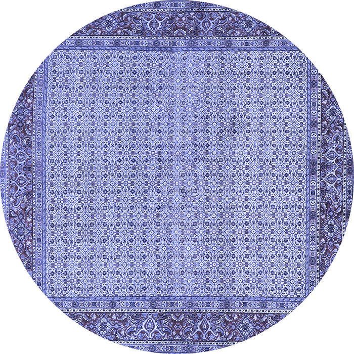 Round Machine Washable Persian Blue Traditional Rug, wshtr958blu