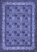 Machine Washable Persian Blue Traditional Rug, wshtr959blu