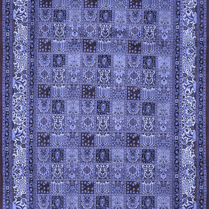 Machine Washable Persian Blue Traditional Rug, wshtr959blu