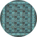 Round Persian Light Blue Traditional Rug, tr959lblu