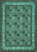 Machine Washable Persian Turquoise Traditional Area Rugs, wshtr959turq