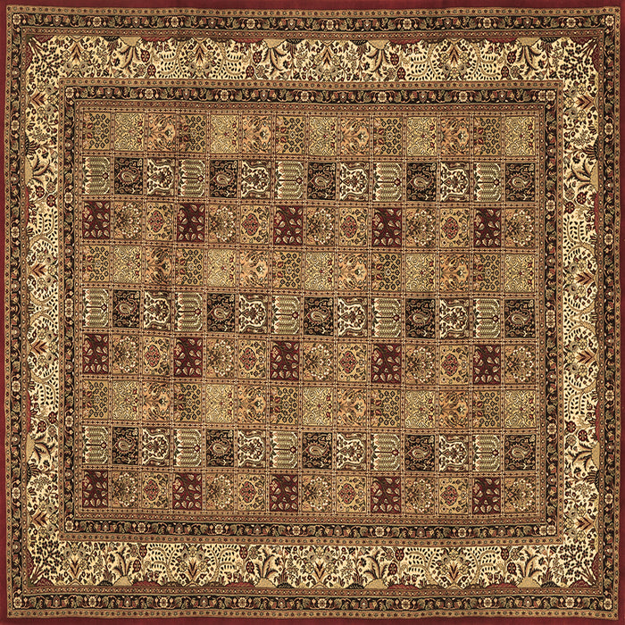 Square Machine Washable Persian Brown Traditional Rug, wshtr959brn