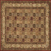 Square Persian Brown Traditional Rug, tr959brn