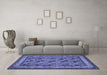 Machine Washable Persian Blue Traditional Rug in a Living Room, wshtr959blu