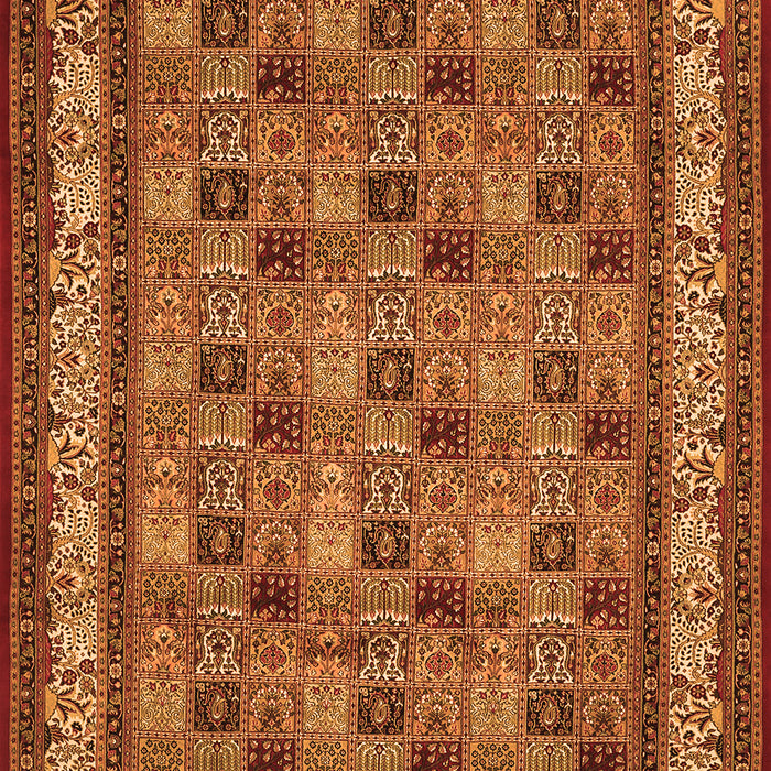Serging Thickness of Machine Washable Persian Orange Traditional Area Rugs, wshtr959org