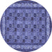 Round Persian Blue Traditional Rug, tr959blu