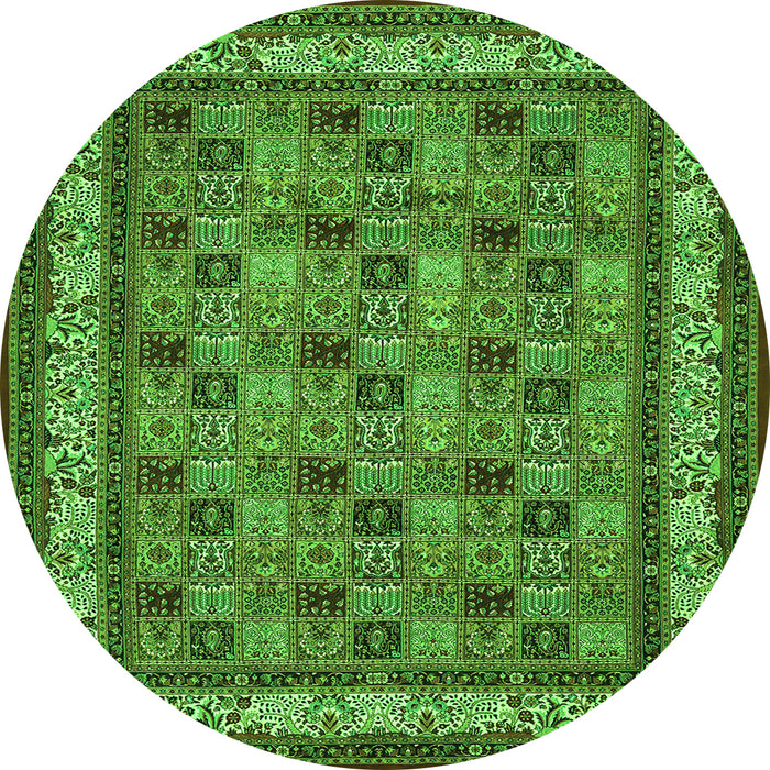 Square Persian Green Traditional Rug, tr959grn