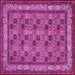 Square Machine Washable Persian Pink Traditional Rug, wshtr959pnk