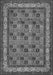 Serging Thickness of Machine Washable Persian Gray Traditional Rug, wshtr959gry