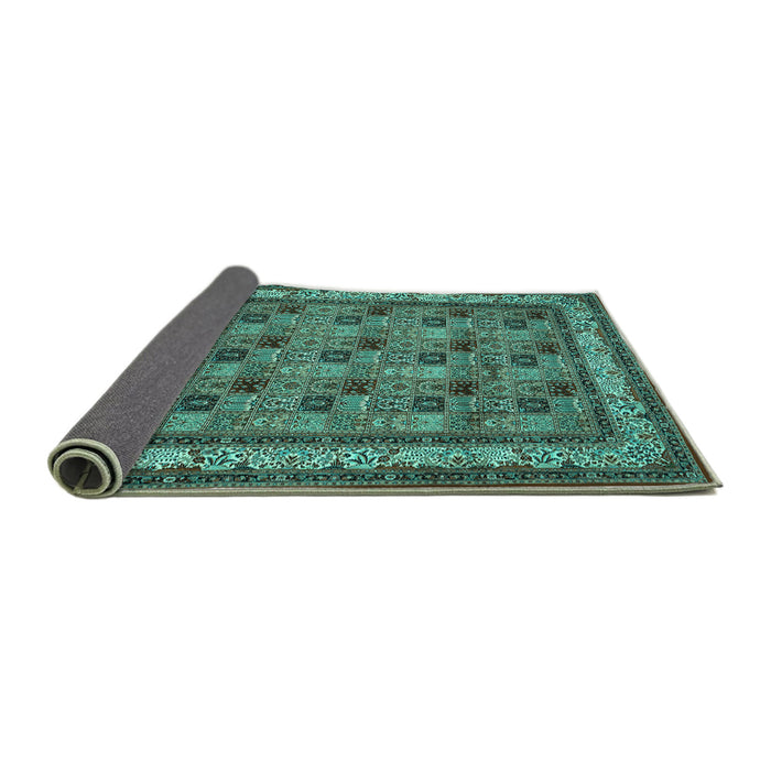 Sideview of Persian Turquoise Traditional Rug, tr959turq