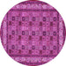 Round Machine Washable Persian Pink Traditional Rug, wshtr959pnk