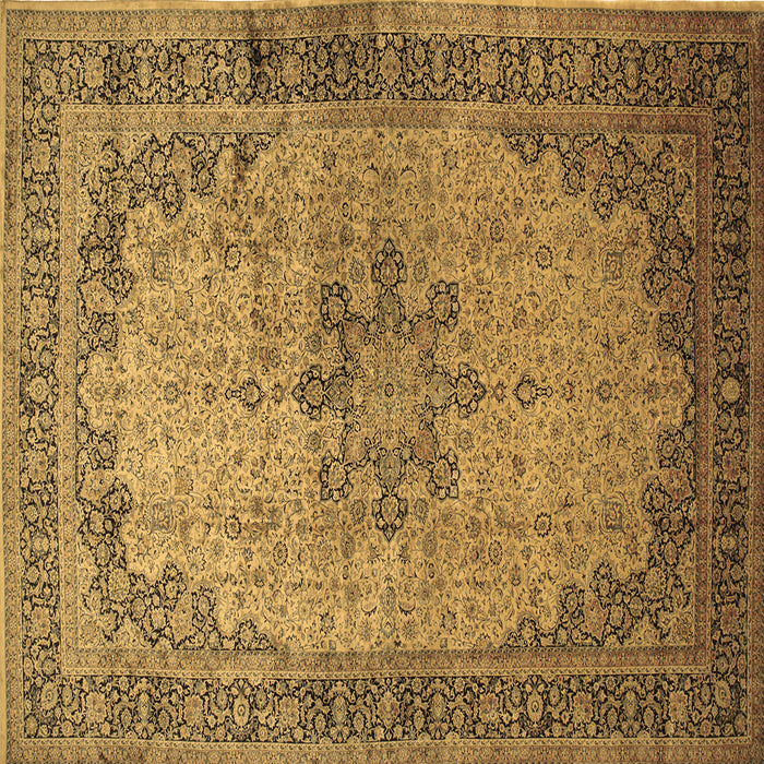 Square Machine Washable Persian Brown Traditional Rug, wshtr95brn