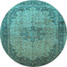Round Persian Light Blue Traditional Rug, tr95lblu
