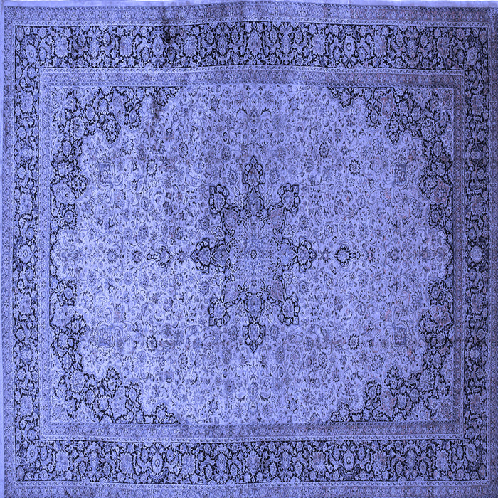 Square Machine Washable Persian Blue Traditional Rug, wshtr95blu
