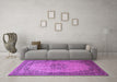 Machine Washable Persian Purple Traditional Area Rugs in a Living Room, wshtr95pur