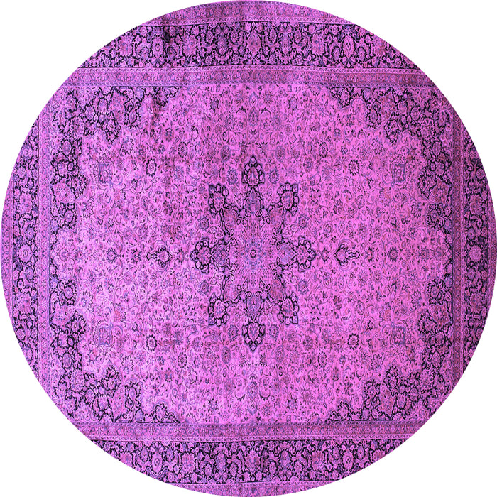 Round Persian Purple Traditional Rug, tr95pur