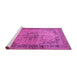 Sideview of Machine Washable Persian Pink Traditional Rug, wshtr95pnk