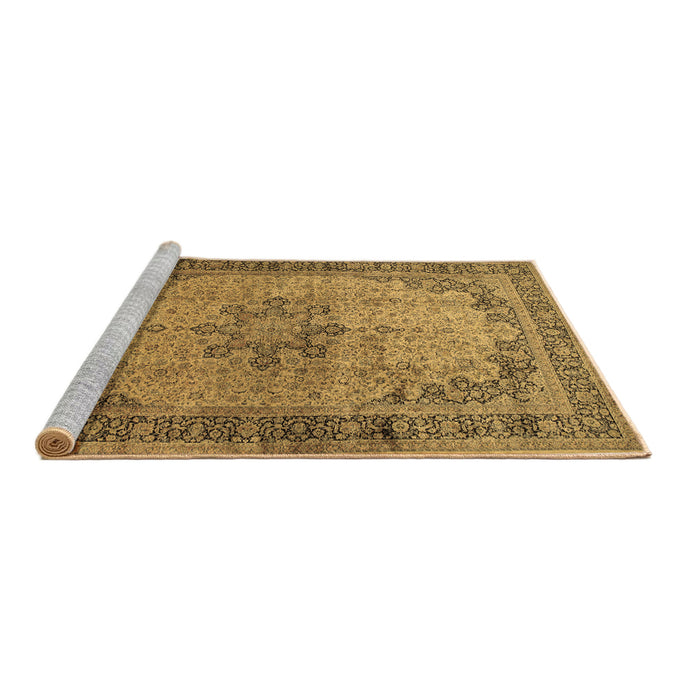 Sideview of Machine Washable Persian Brown Traditional Rug, wshtr95brn