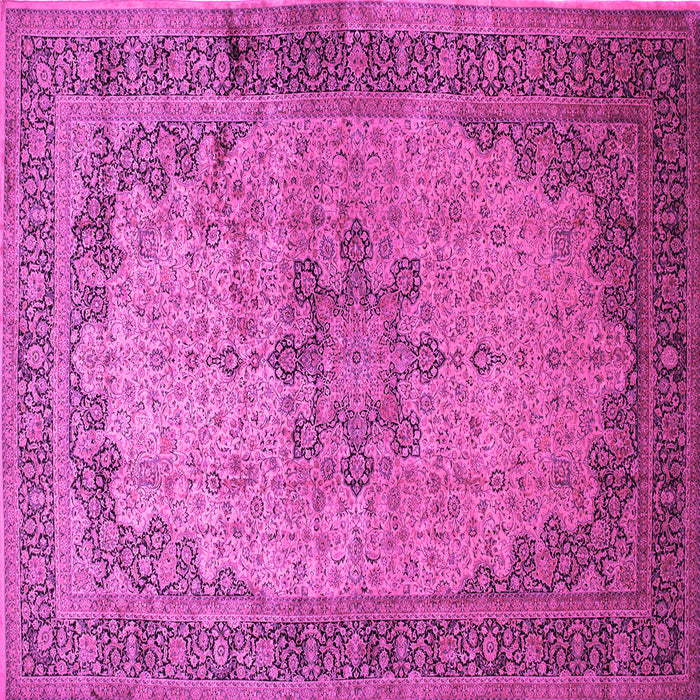Square Machine Washable Persian Pink Traditional Rug, wshtr95pnk