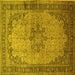 Square Persian Yellow Traditional Rug, tr95yw
