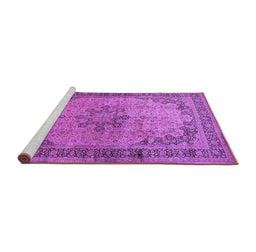 Sideview of Machine Washable Persian Purple Traditional Area Rugs, wshtr95pur