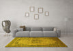 Machine Washable Persian Yellow Traditional Rug in a Living Room, wshtr95yw