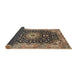 Sideview of Traditional Dark Brown Medallion Rug, tr96