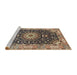 Sideview of Machine Washable Traditional Dark Brown Rug, wshtr96