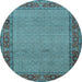 Round Persian Light Blue Traditional Rug, tr960lblu
