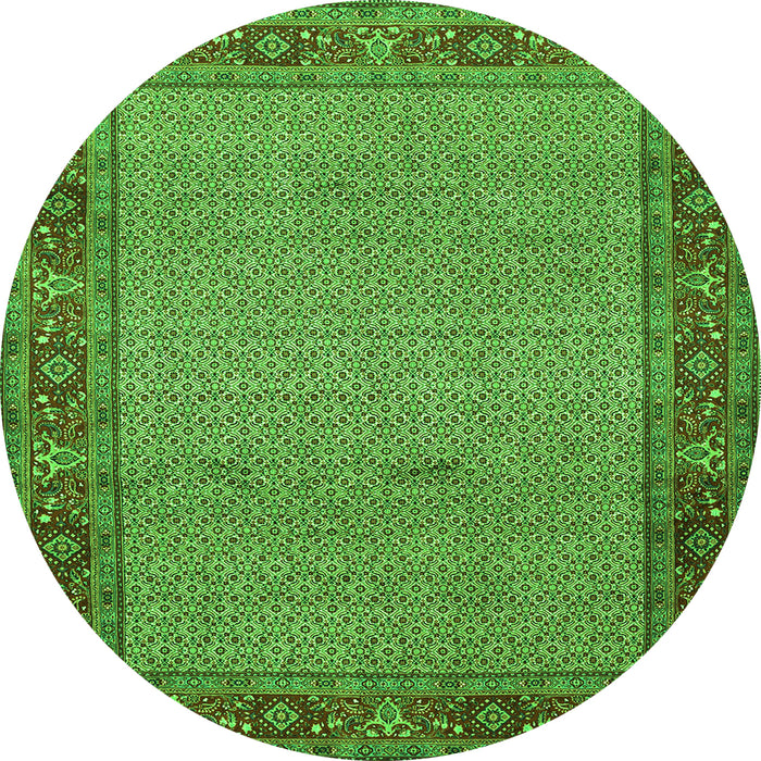 Square Persian Green Traditional Rug, tr960grn