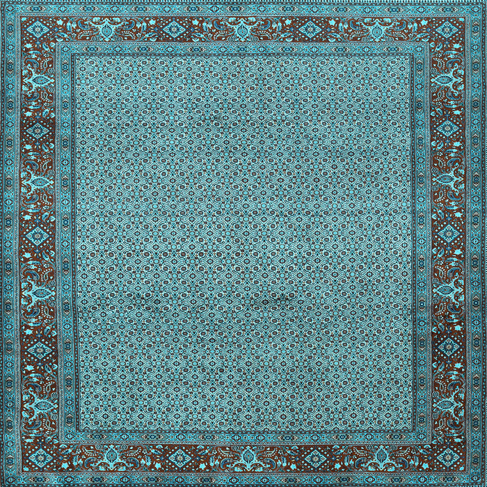 Square Machine Washable Persian Light Blue Traditional Rug, wshtr960lblu