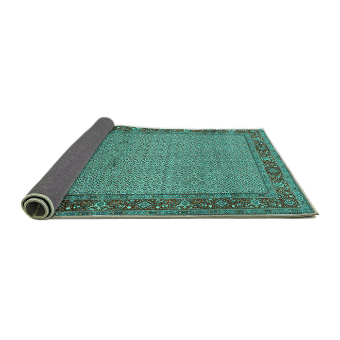 Sideview of Persian Turquoise Traditional Rug, tr960turq