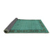 Sideview of Persian Turquoise Traditional Rug, tr960turq