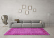 Machine Washable Persian Pink Traditional Rug in a Living Room, wshtr960pnk