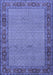 Machine Washable Persian Blue Traditional Rug, wshtr960blu