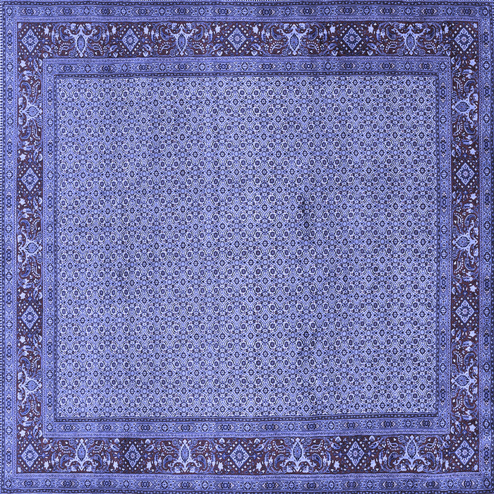 Square Machine Washable Persian Blue Traditional Rug, wshtr960blu
