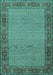 Machine Washable Persian Turquoise Traditional Area Rugs, wshtr960turq