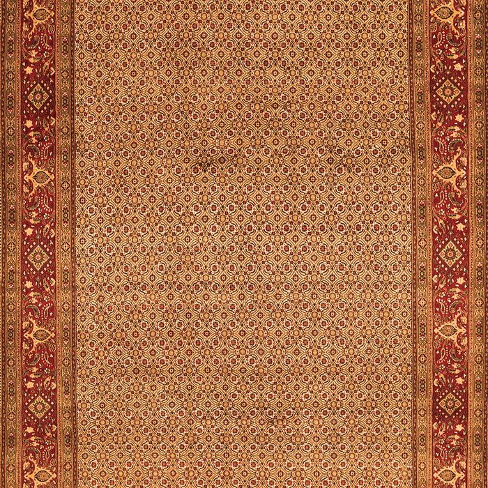 Serging Thickness of Machine Washable Persian Orange Traditional Area Rugs, wshtr960org