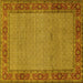 Square Persian Yellow Traditional Rug, tr960yw