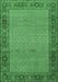 Machine Washable Persian Emerald Green Traditional Area Rugs, wshtr960emgrn