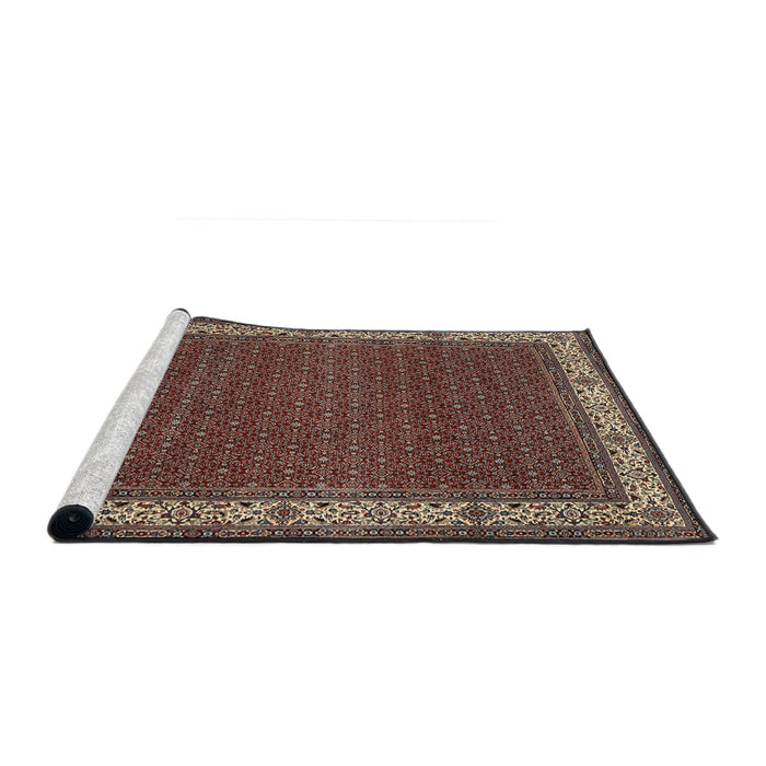Sideview of Machine Washable Traditional Camel Brown Rug, wshtr961